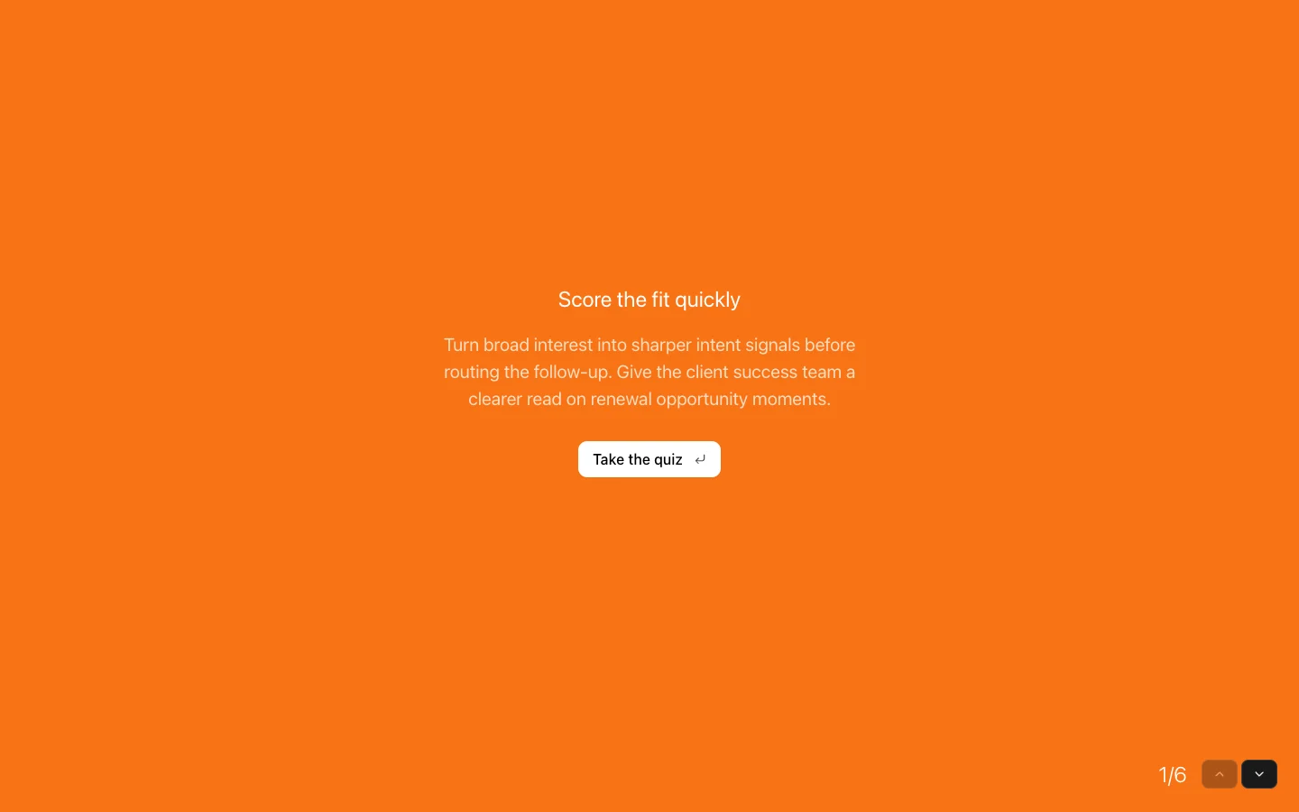 Renewal Opportunity Qualification Quiz preview