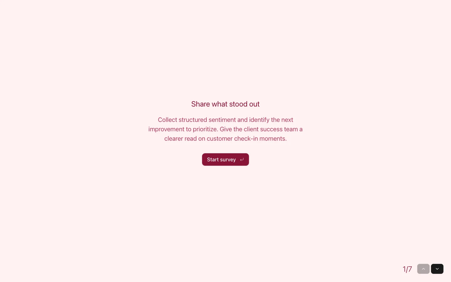 Customer Check-in Feedback Survey preview