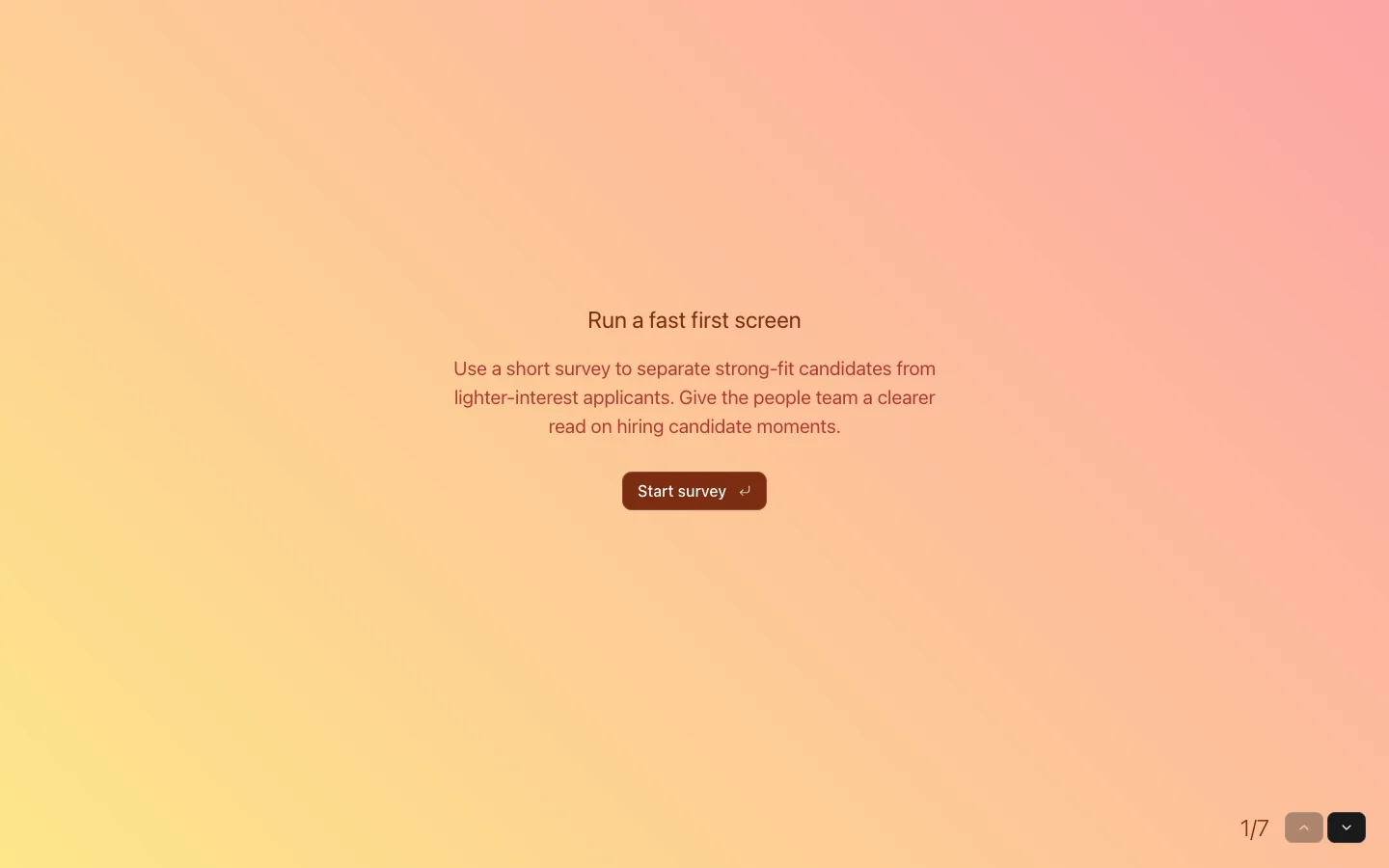 Hiring Candidate Screening Survey preview