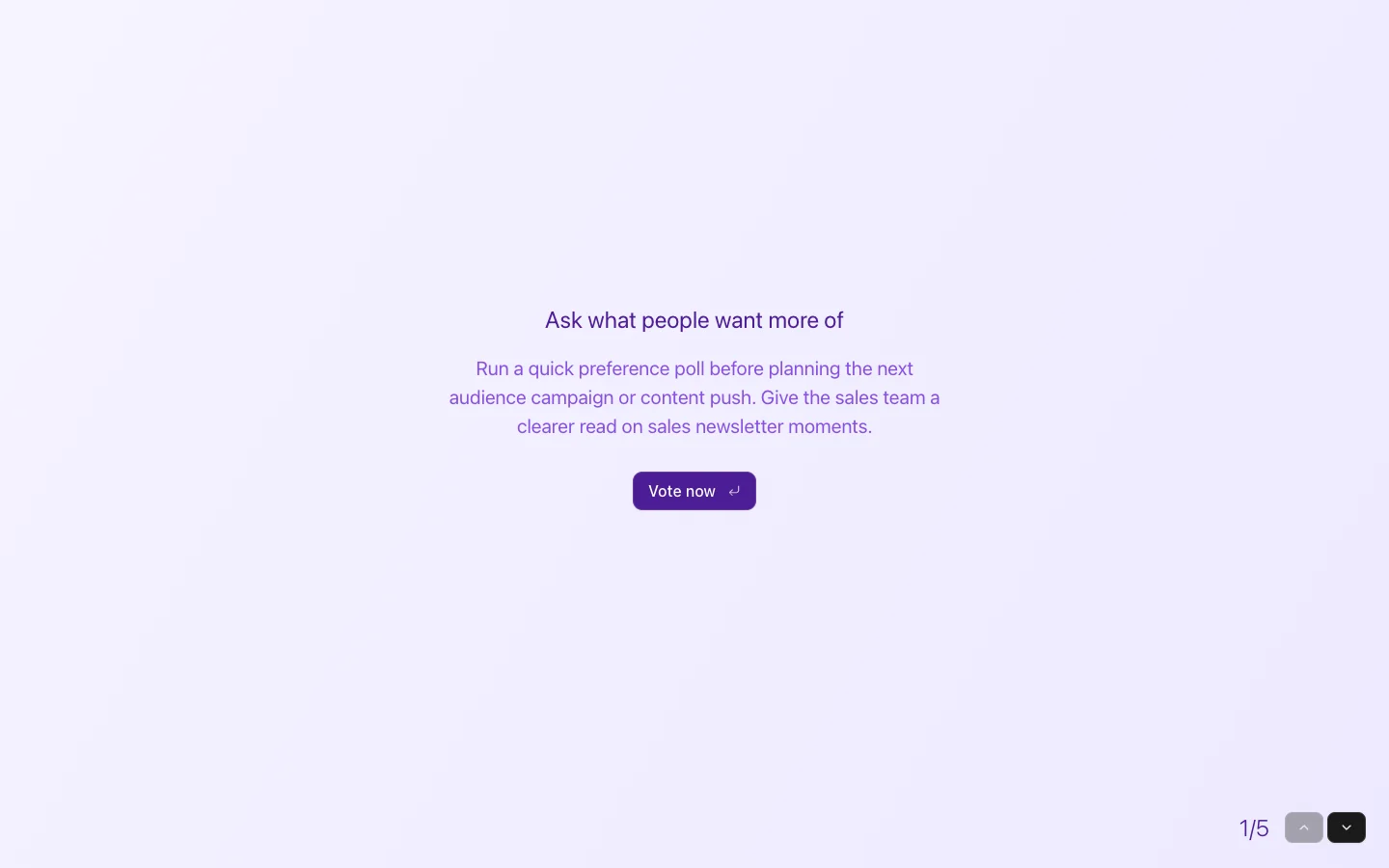 Sales Newsletter Preference Poll preview