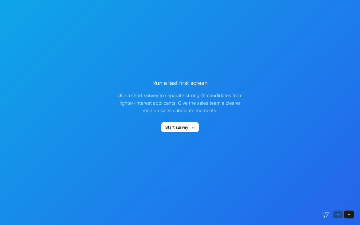 Sales Candidate Screening Survey preview